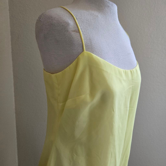 Marchesa Notte Yellow Slip Spaghetti Strap Dress Size 10 - Picture 2 of 6